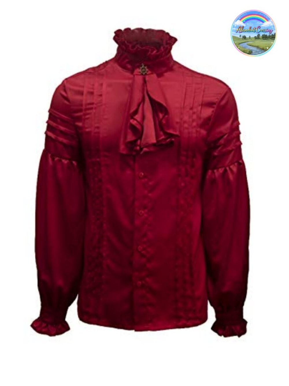 Crubelon Men's Pirate Shirt Renaissance Victorian Gothic Costume Chiffon
